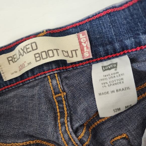 Levi's 12M Denim Bootcut Blue Jeans - Picture 3 of 4